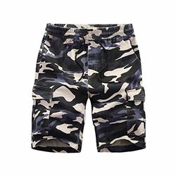 Men Summer Casual Loose Camouflage Printing Patchwork Sport Beach Shorts Pants