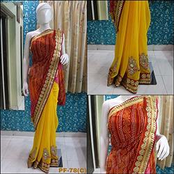 Buy Dhakai Jamdani Saree Off White Amp Orange Features Price Reviews Online In India Justdial