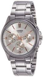 casio enticer analog white dial men's watch