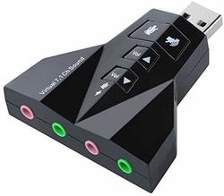 Black Festnight VENTION USB Sound Card External Stereo Audio Adapter with 3.5mm Earphone and Microphone for Laptop//Desktop//PS4