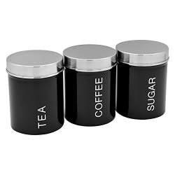 Buy Harbour Housewares Metal Tea Coffee Sugar Canister Set