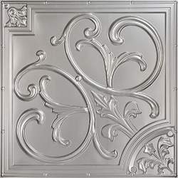 Lillies And Swirls Faux Tin Ceiling Tile Antique Silver 25 Pack