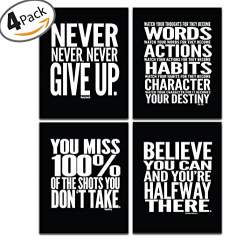 Buy Motivational Poster 8 X 10 Set Of 4 Inspirational Quotes