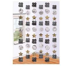 Pack Of 6 Stars Film Reel Amp Movie Camera Hanging Hollywood Party