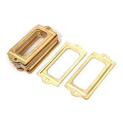 Sellify Metal 70x33mm File Drawer Tag Frame Label Holder Gold Tone