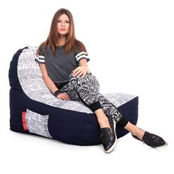 Buy Style Homez Urban Design Denim Canvas Newspaper Printed Chair