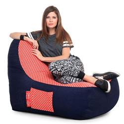 Buy Style Homez Urban Design Denim Canvas Star Printed Chair Bean