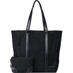 Buy Weweon Genuine Leather Canvas Laptop Tote Bag Women Business
