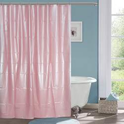Yellow Weaves Pvc Self Stripes Plain Shower Curtain 132 X 208 Cm