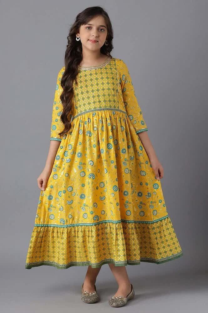 Printed Cotton Frock for Girls, Size M, Short Sleeves in Mumbai at