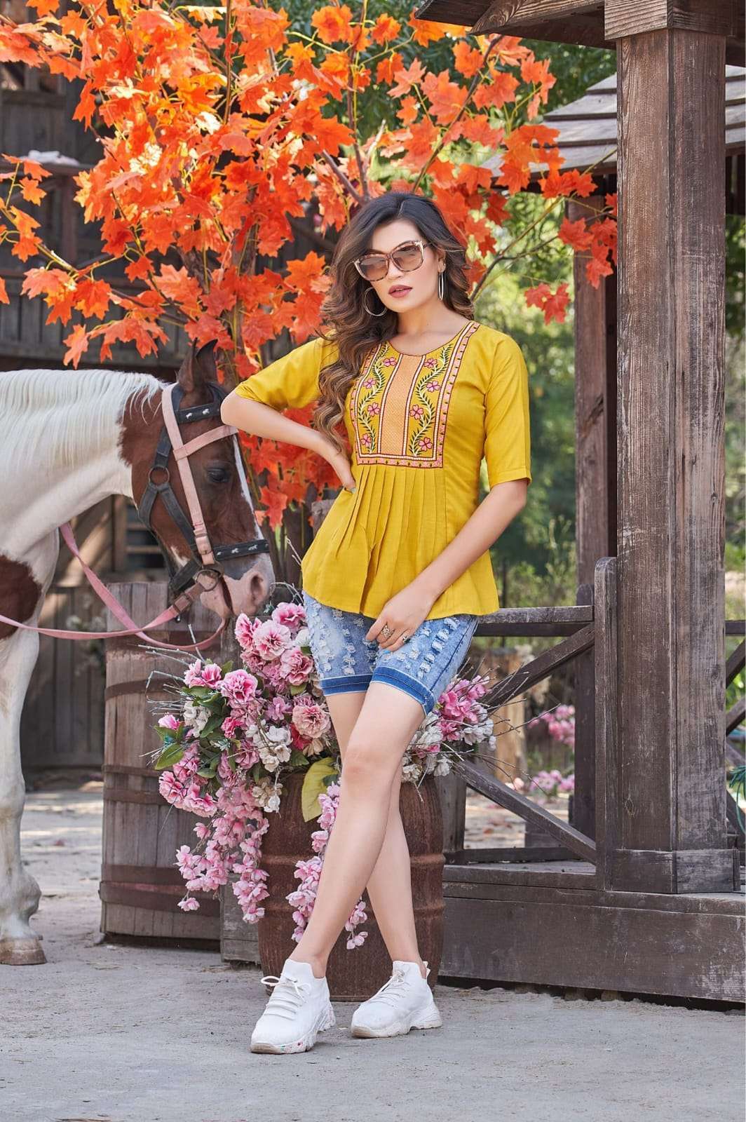 fancy jeans top for girl