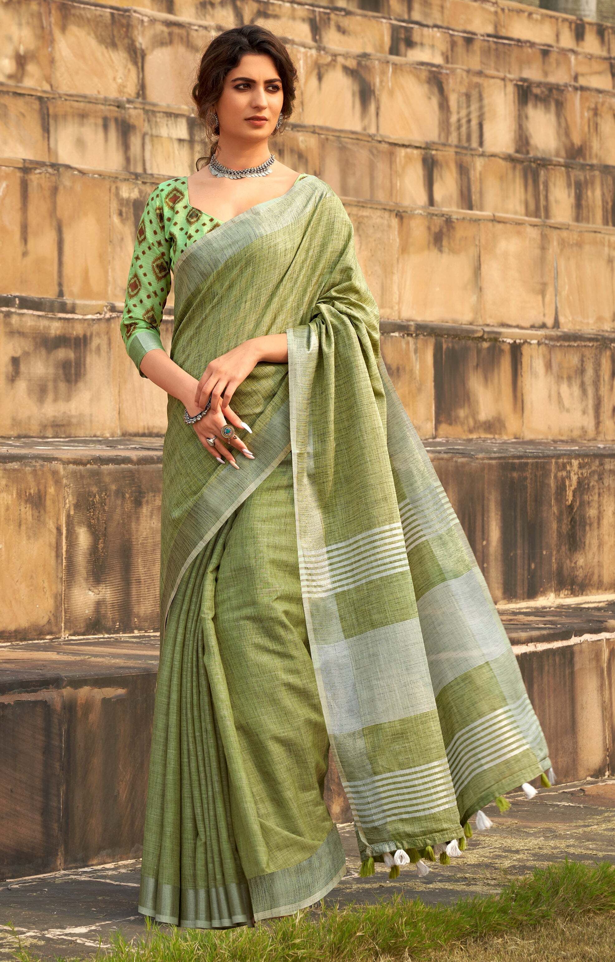 Linen Silk Saree for Women in Surat at ₹ 650 Unit by The Indian