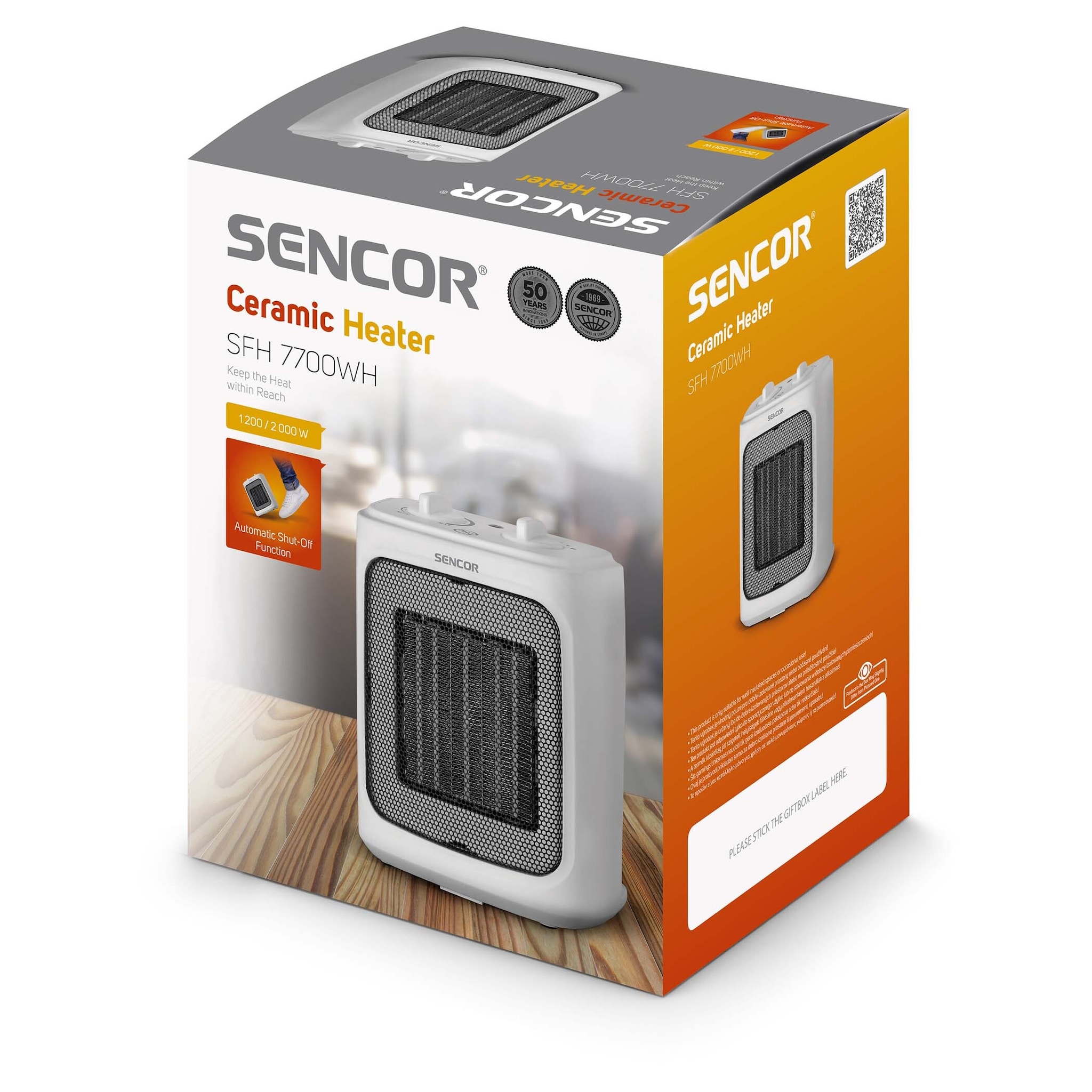 Ceramic Convection Room Heater, 1500W, 10 x 12 x 15 inches