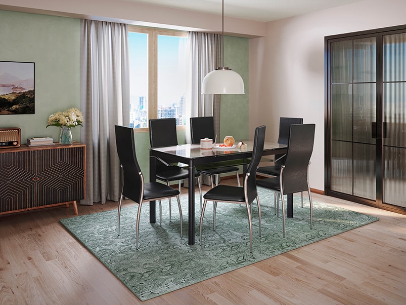 glass solid oak modern dining table