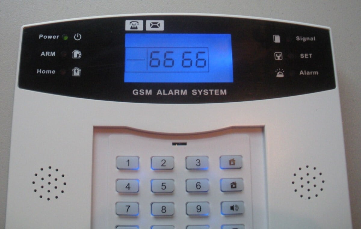 GSM Security Alarm System, 15 Watts, 120Ã‚Â° View, Stainless Steel