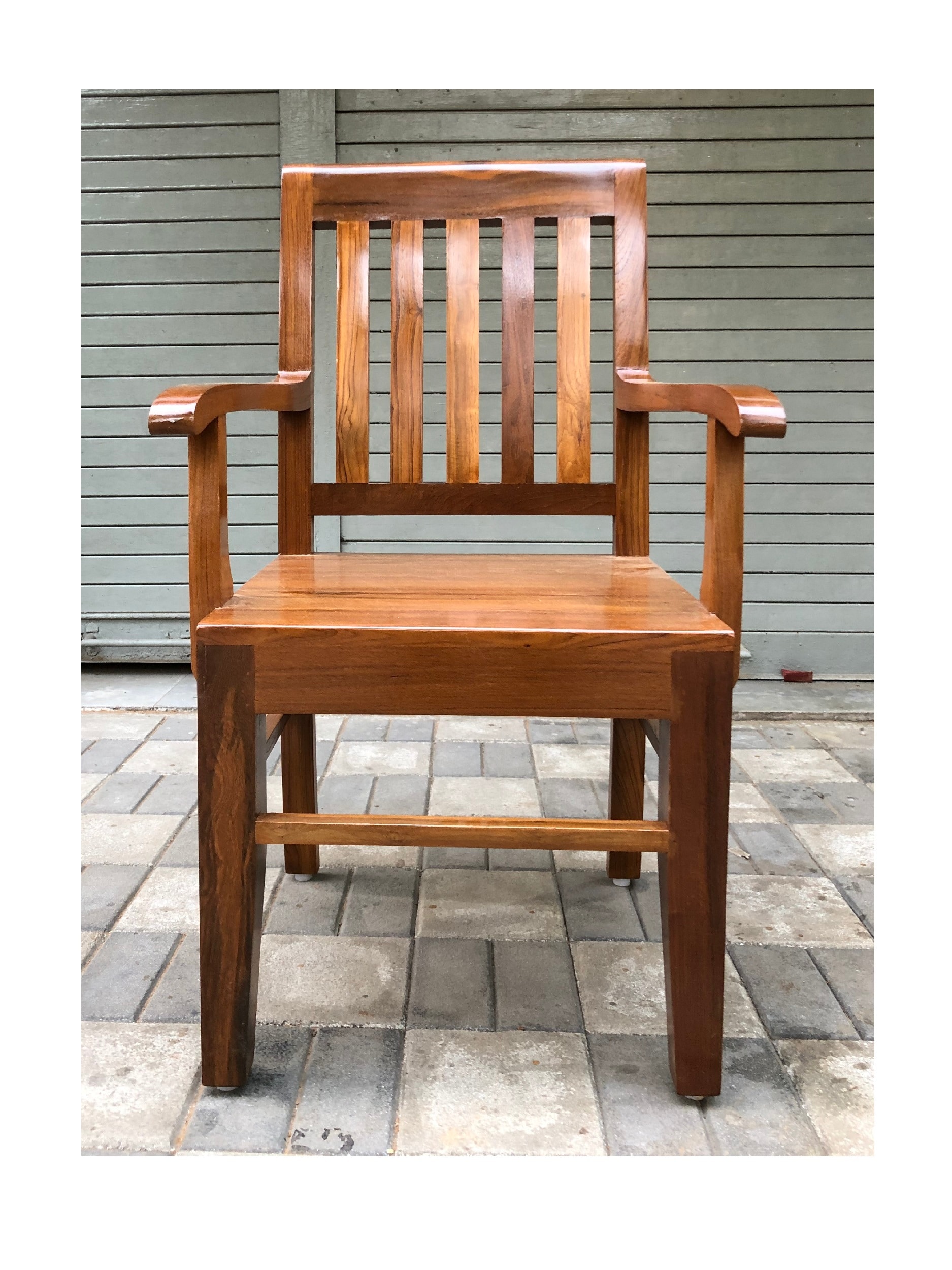 Wood and Leather Office Chair with Fixed Arms, 650x600x900 mm in