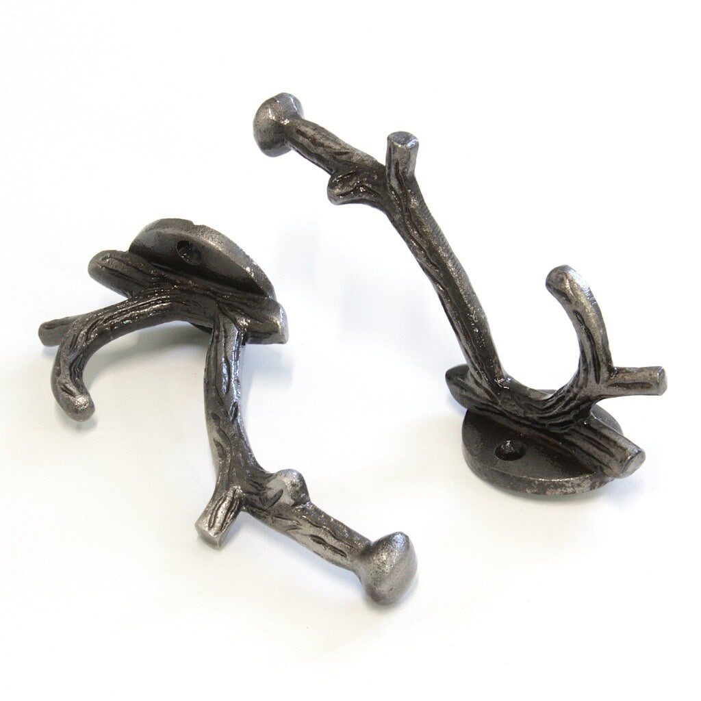 Branch Hook IR8392 Iron Rustic Wall Hook Inch Antique Nickel