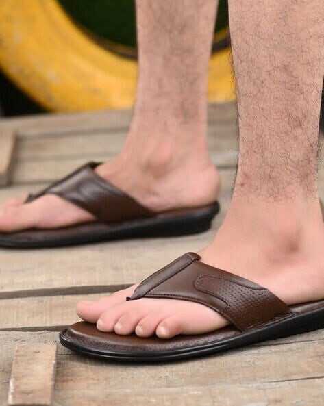 Leather Chappal Buy Brown Leather Chappal For Men Online At