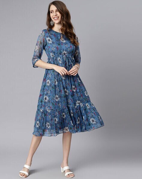 Floral A-line Maxi Dress for Women, Polyester/Cotton, V Neck, Casual/Party/ Formal, XS-XXL in Lucknow at best price by Xquizeet Export Pvt Ltd -  Justdial