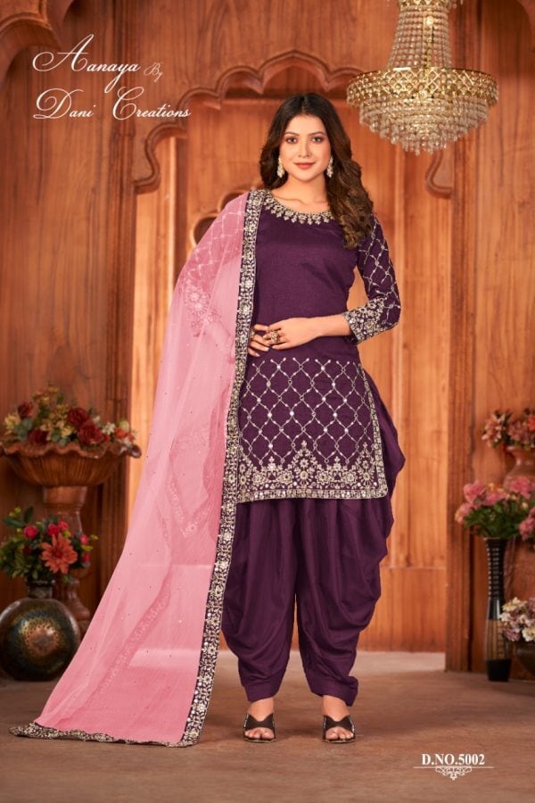 Embellished Party Wear Women's Salwar Suit Set in Blended Wool