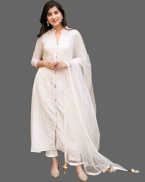 white christmas dresses Off-White Pure Cotton Printed Unstitched Suit Dress Material for Women –  Stilento