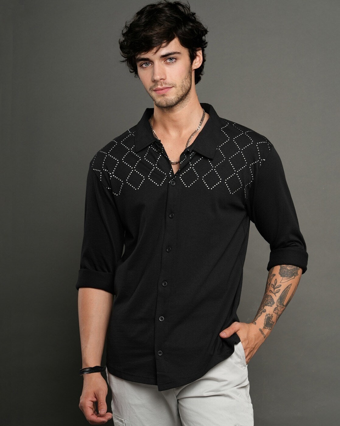 Black Designer Polyester Mens Shirt in Bangalore at ₹ 120