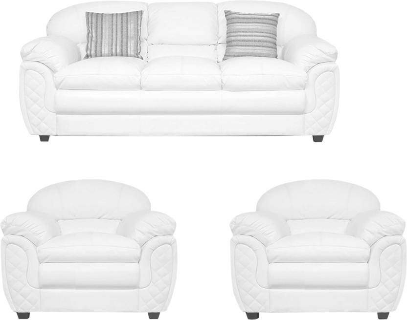 Comfy CMFYAFGAYA5 Leatherette Sofa Set (White) in