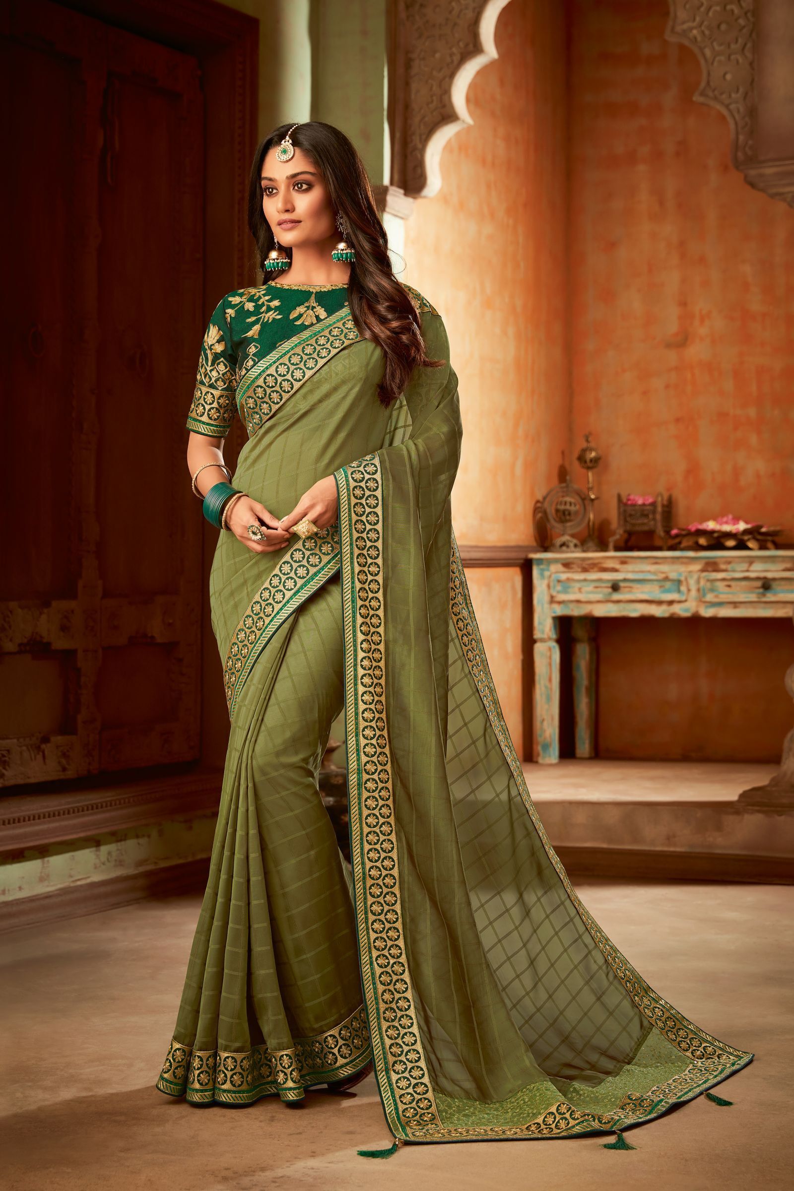 Ladies saree fancy best sale