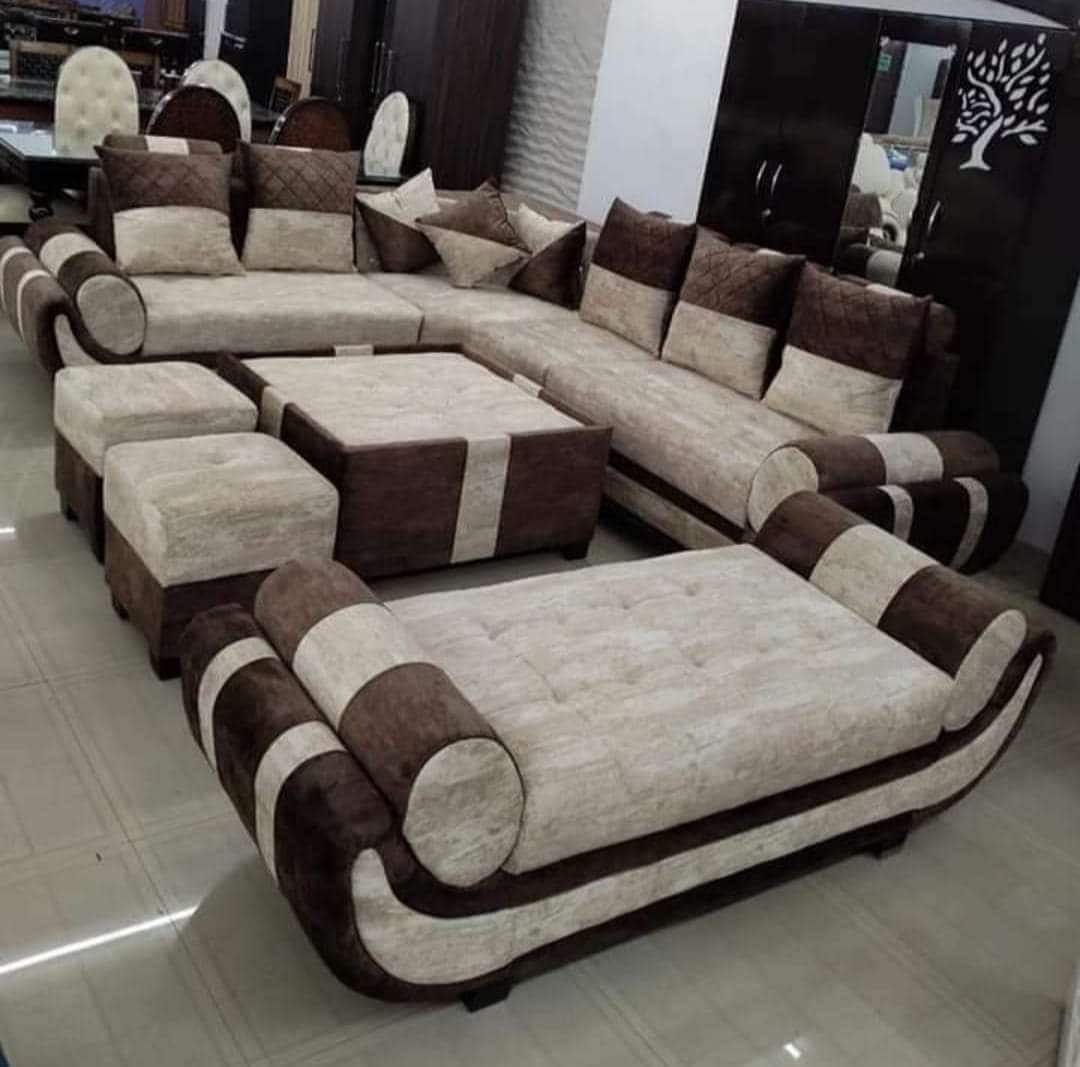 Brown and deals cream sofa set