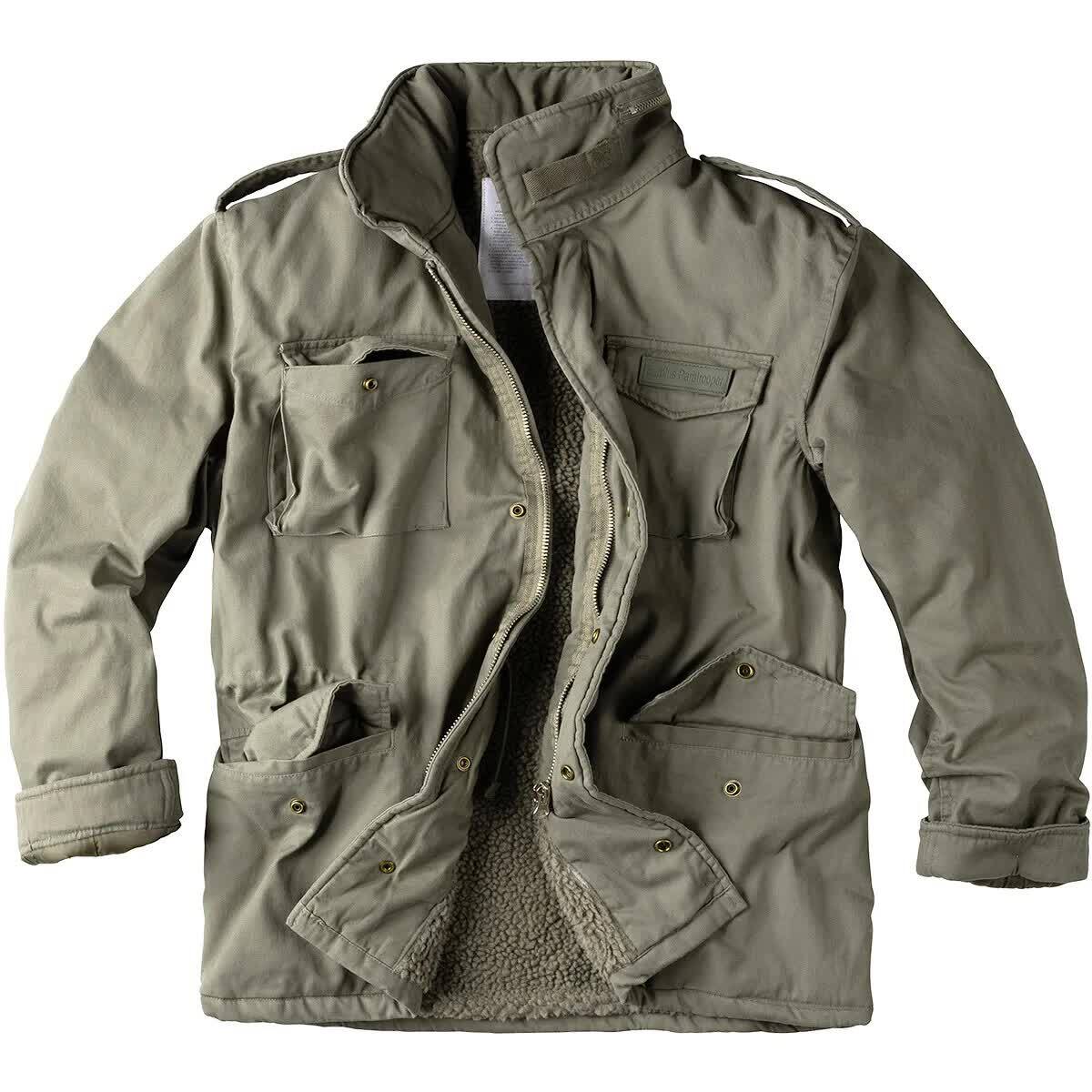 Camo Army Field Jacket, Zipper Closure, Cotton/Polyester, Classic