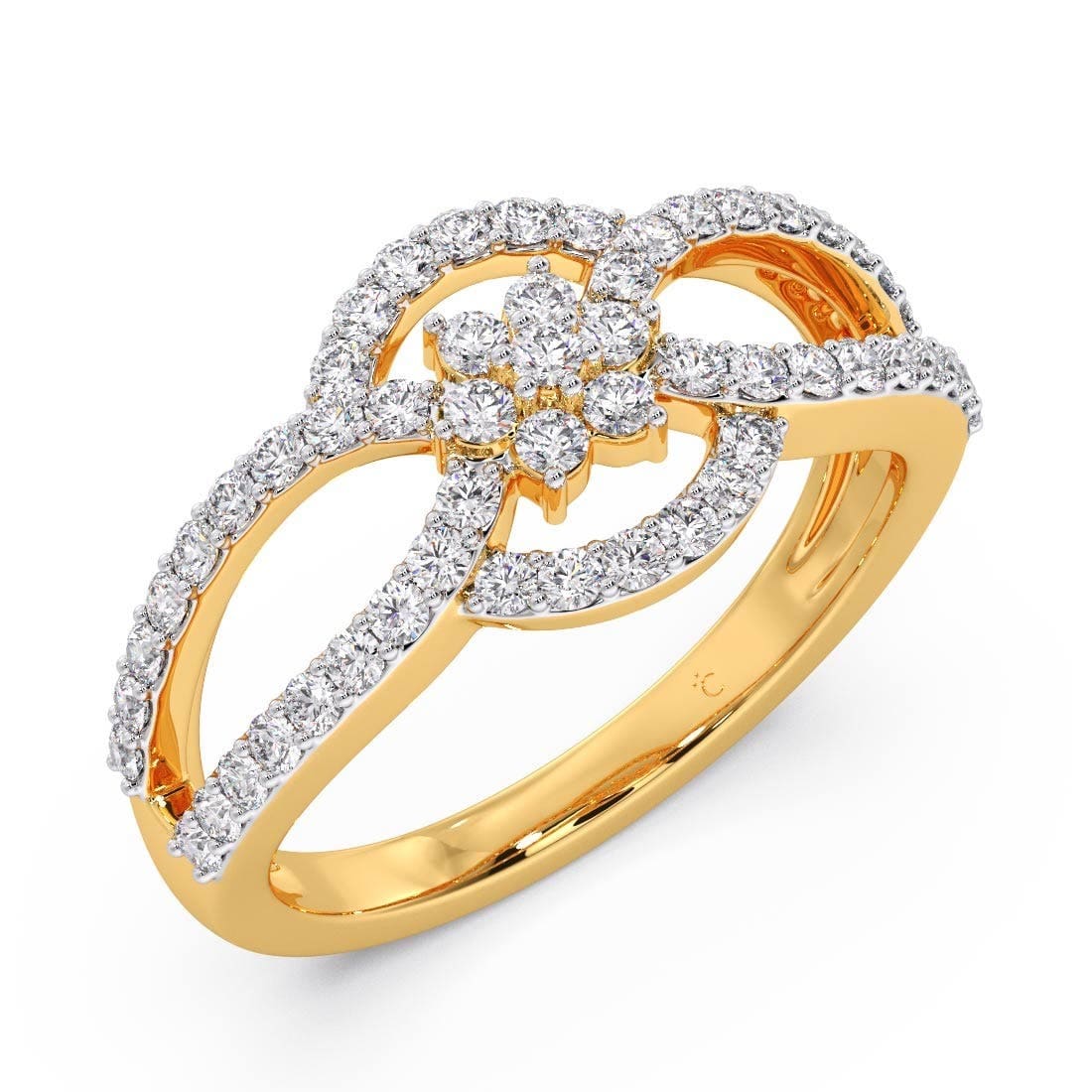 Natural Black Diamond Gold Fashion Ring for Unisex