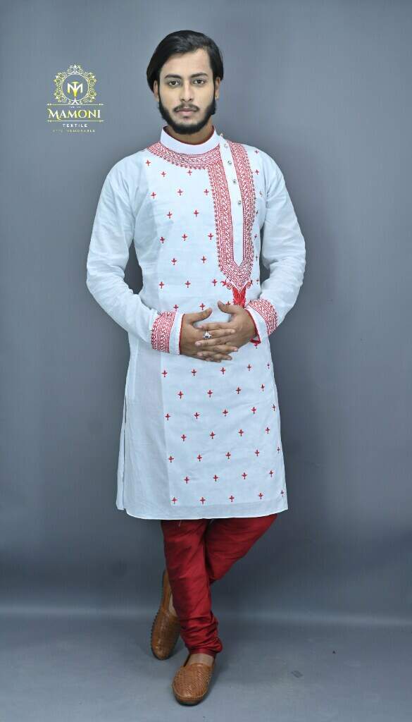 Cotton Panjabi Kurta Pajama Bengali Style Bangali Ana Printed