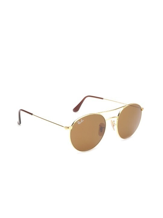 Ray-Ban 0RB3598I001/3350 Full Rim Oval Unisex Sunglass (L, Gold