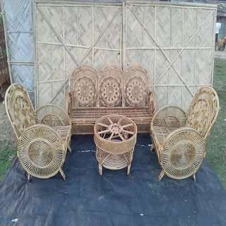 5 seater cane sofa set