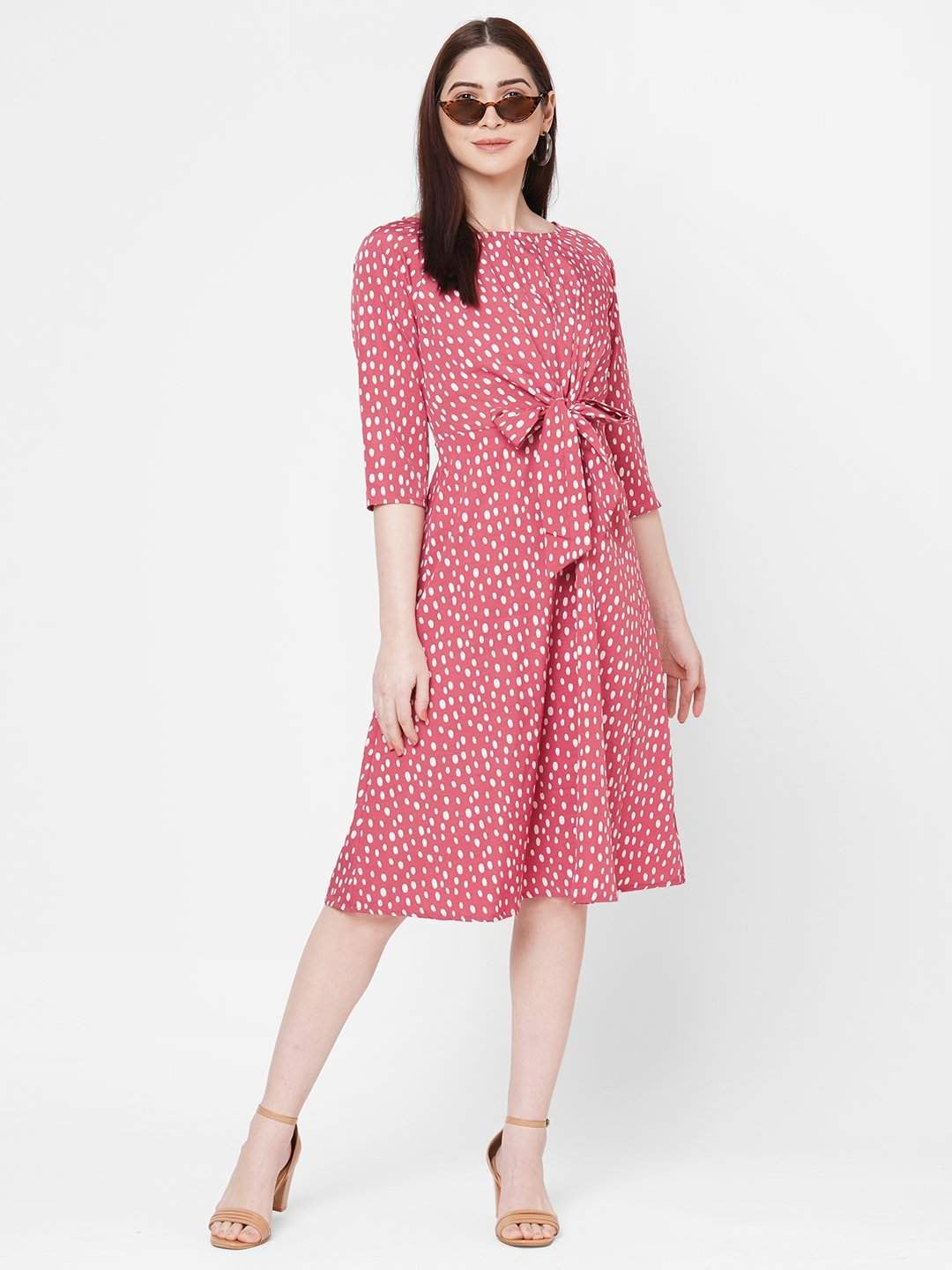 8907540465172 Rust Polka Dot Dress M 