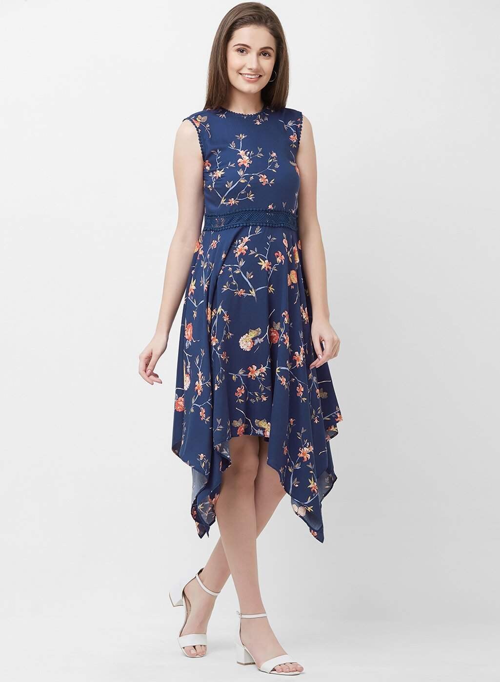 navy handkerchief dress