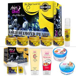 Buy Skin Diva Skin Diva Triple Action Facial Kit Combo With Bleach Face Wash Cc Creame Hand Foot Spa Cream Scrub C504 Features Price Reviews Online In India Justdial