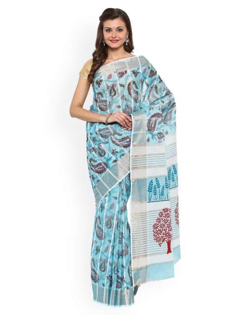 Buy Pavechas Blue Gadwal Silk Pure Cotton Paisley Print Saree Blue Features Price Reviews Online In India Justdial Staff are very friendly and alok was great with our 2 year.