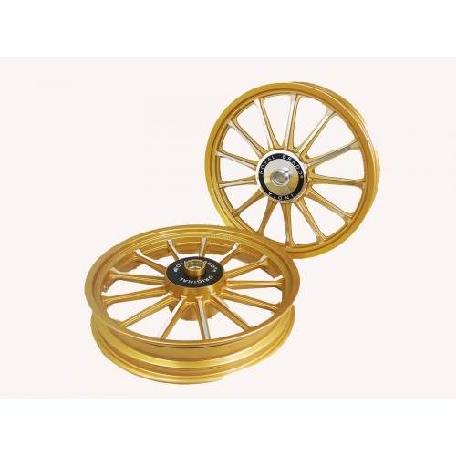 Wheels Zone Royal Erado Harley 13 Spoke Golden Alloy Wheel Front