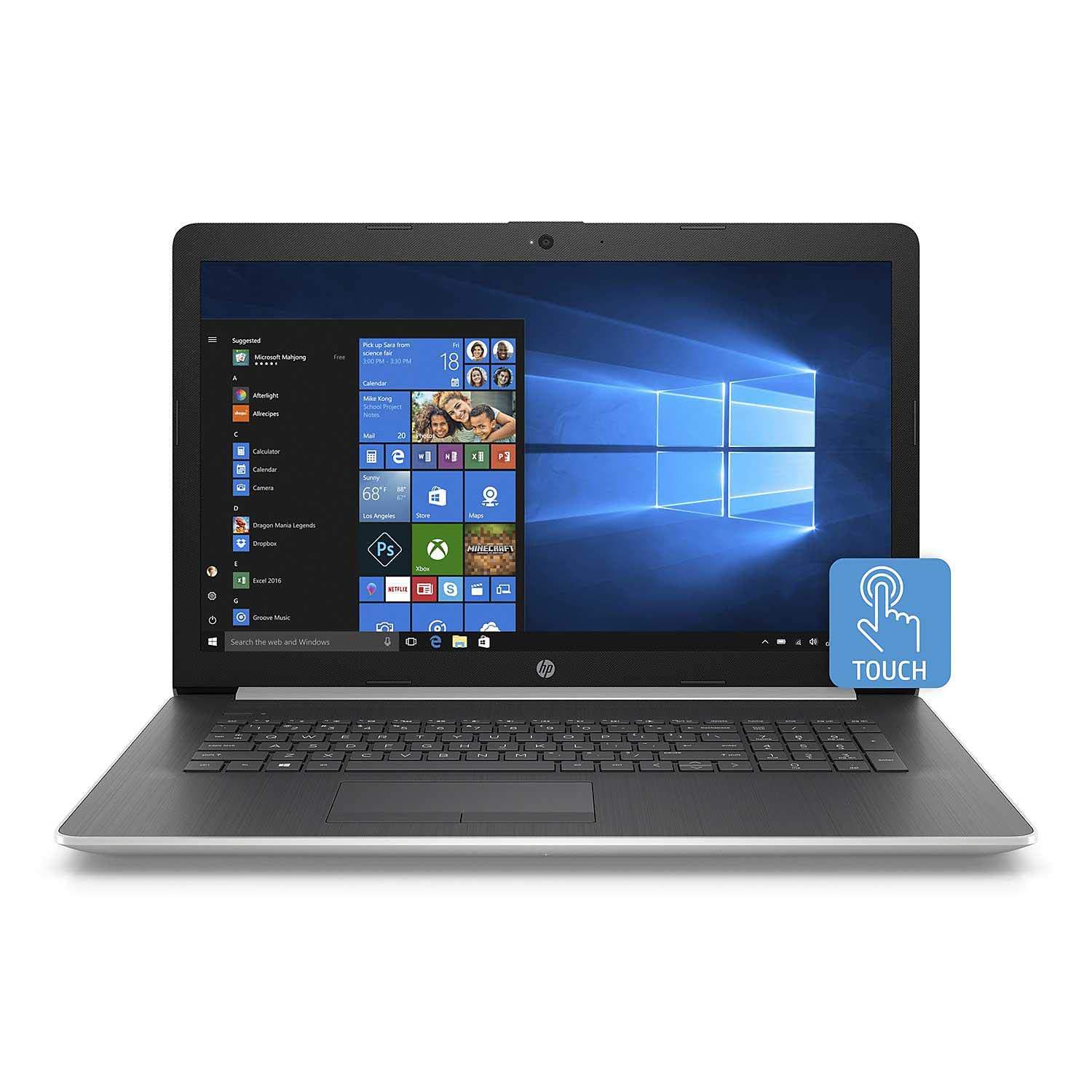 HP 17 Laptop, 17.3'' HD+ Touchscreen, Intel Core i7-1165G7 Processor, 64GB DDR4 RAM, 2TB PCIe SSD, Backlit Keyboard, HDMI, Windows 11 Home, Silver HP 17 Laptop, 17.3\" HD Touchscreen Display, 12th Gen Intel i7