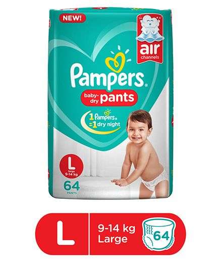 pampers pants large 64 pieces