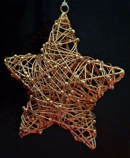 Buy Christmas Tree Decoration Rose Gold Wire And Bead Christmas Star Hanging Ornaments Set Of 2 Pc Features Price Reviews Online In India Justdial