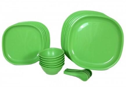 Signoraware 24 Piece Dinner Set Square Parrot Green [272] in Pune