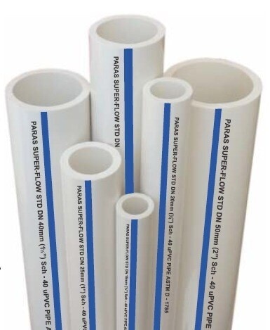 Paras PVC 3 Meter Schedule 40 1 cm 0.50 Pipe White Blue in Delhi at best price by MPLP Pipes Tubes Justdial