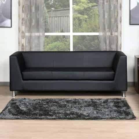Seater Leather Rectangle Office Sofa (Black) in Hyderabad at