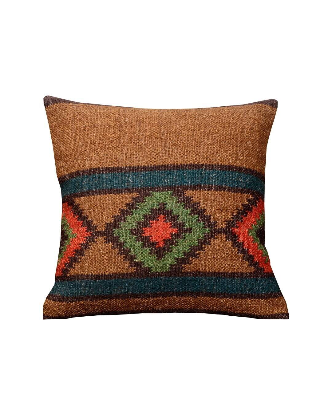 Chouhan Rugs Hand Woven Jute Kilim Cushion Cover Set, Zipper