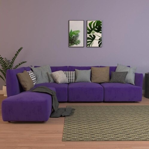 Seater L Shaped Fabric Sofa (Purple) in Kanpur at ₹ 20,000 Pc