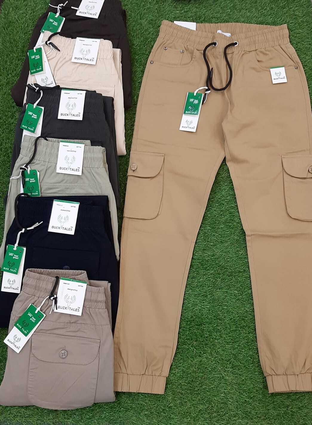 Pocket Men Cargo Solid Danim Joggers Trousers in Ludhiana at