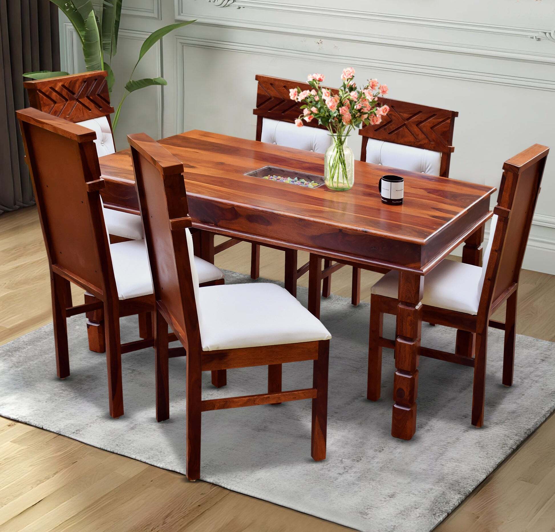 Seater Designer Wooden Dining Table Set, For Home,Hotels, Size