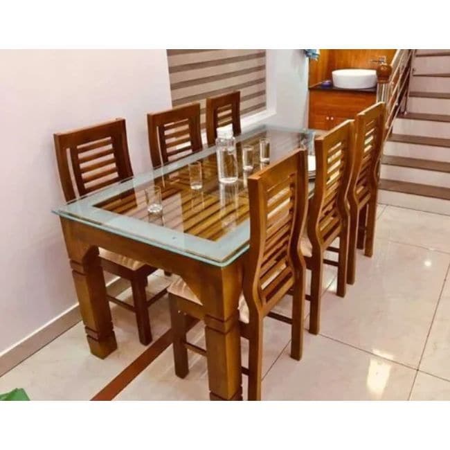 Seater Glass Top Wooden Dining Table Set in Pune at ₹ 5,000